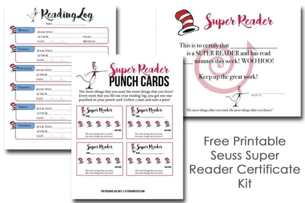 free printable seuss super reader certificate kit