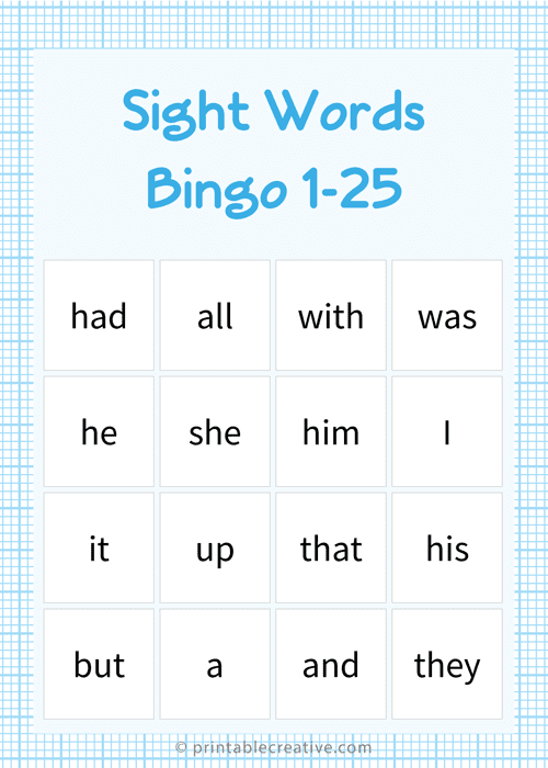 sight word bingo