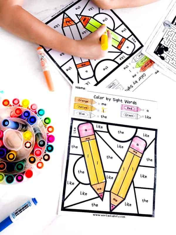 sight words coloring