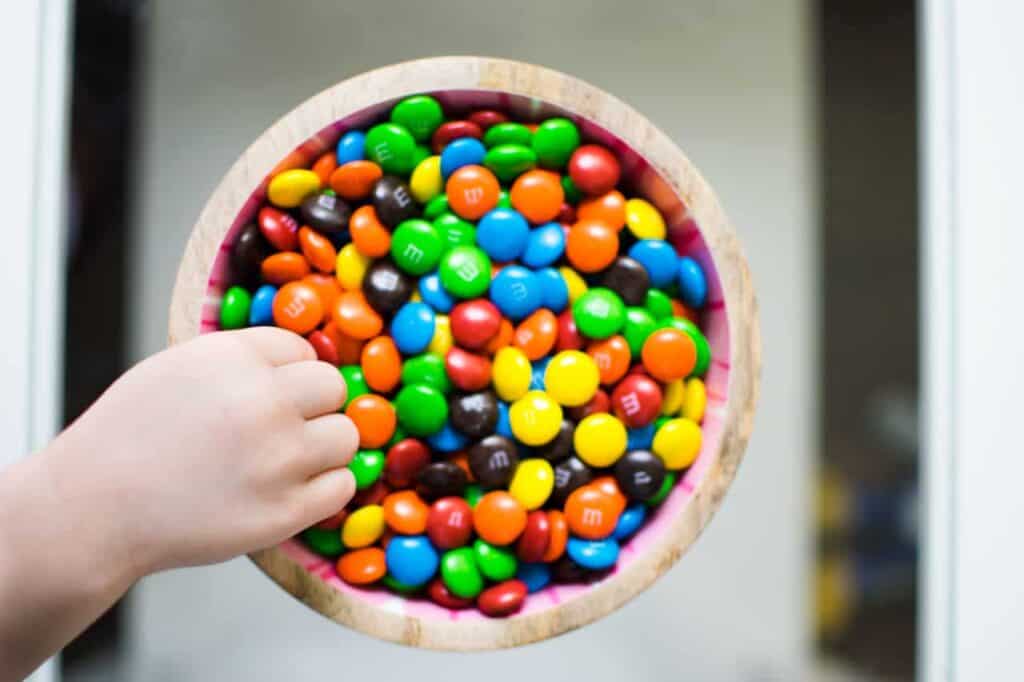 bowl of candy for potty training